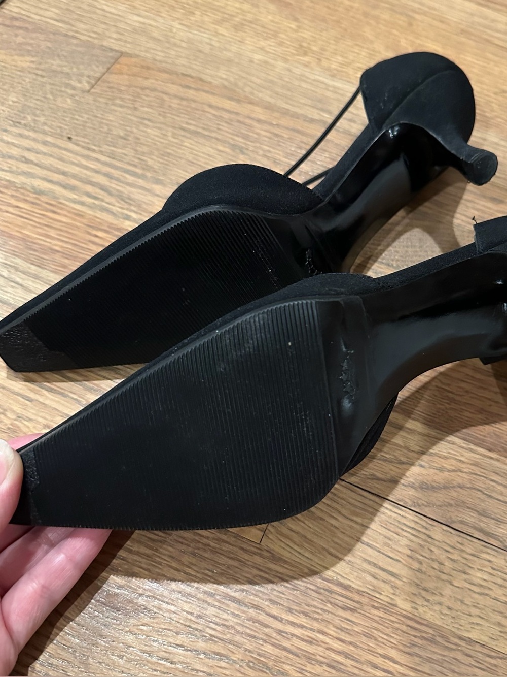 Stuart Weitzman Crystal Embellishments D'Orsay Black Pumps Size 7 - Picture 7 of 7